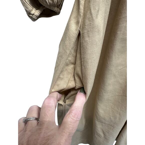 NWT Linen Blend Babydoll Midi with pockets Women Dress XL - Picture 3 of 12